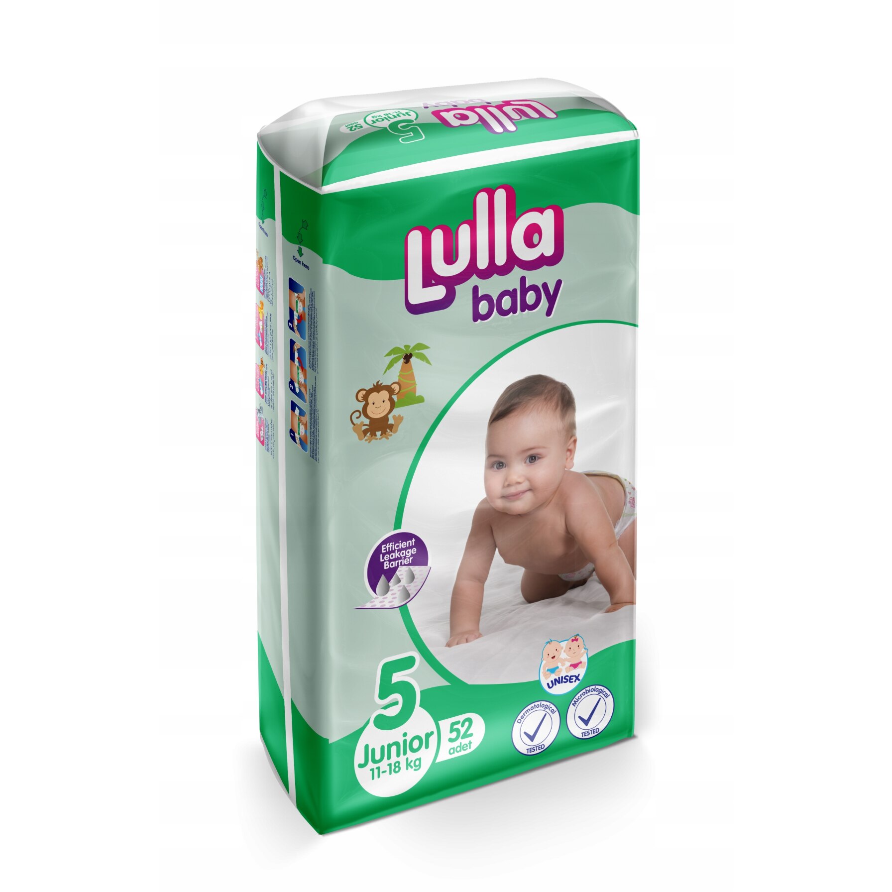 Lulla.by bebê Pachet Jumbo 52 scutece Lulla Baby, marimea 5, 11-18 kg