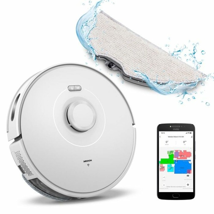 Aspirator robot Medion MD11782 X10 SW alb 400ml 14,8V 2h autonomie