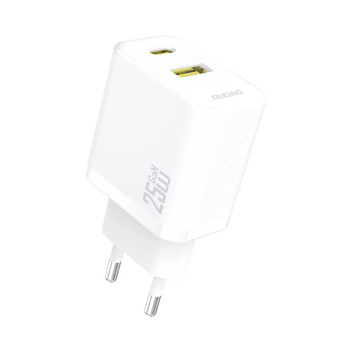 Incarcator Dudao A26T Gan 25W USB-A, USB-C - Alb