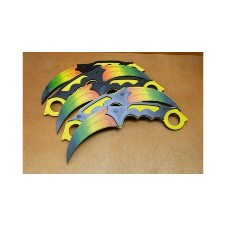 Set 5 cutite lemn Nami karambit colorate 21x4x1cm