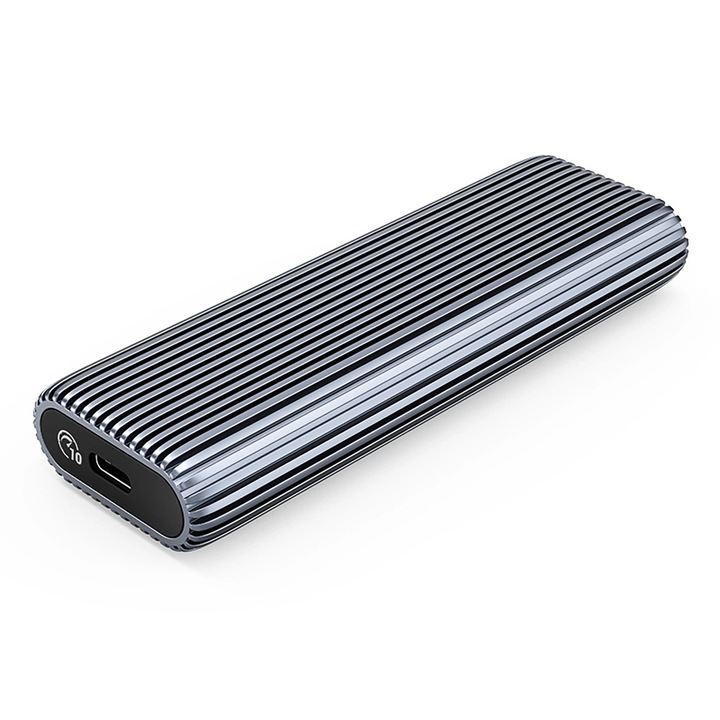 Външен корпус Orico AM2C3-G2 M.2 NVMe USB-C 3.2, 10Gb/s, алуминий, сив, 112.5x39x17mm