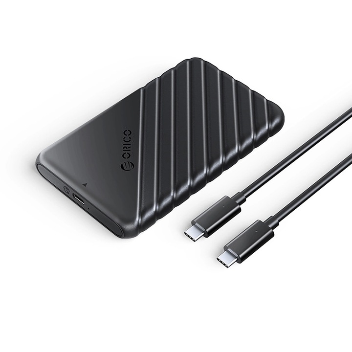 Carcasa HDD/SSD Orico 25PW1C-C3 2,5", USB-C 3.1, 5Gb/s, neagra, 130x80x14.5mm