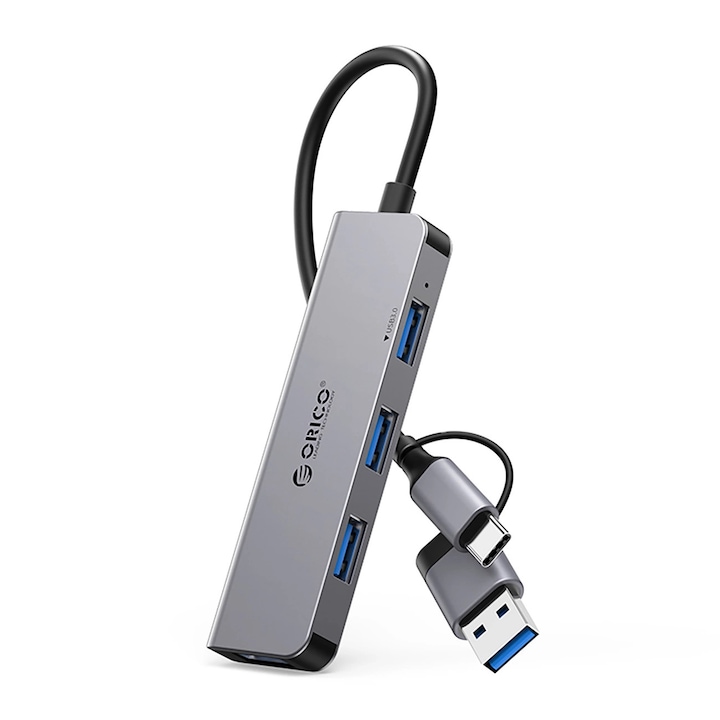 Orico Ysa5-U3 USB-A/Usb-C Hub Докинг станция 3X USB-A 2.0 + 1X USB-A 3.0 - Сив