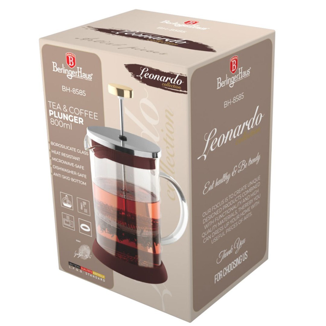 Cafetiere Berlinger Haus 800ml, model Leonardo, pentru cafea si ceai