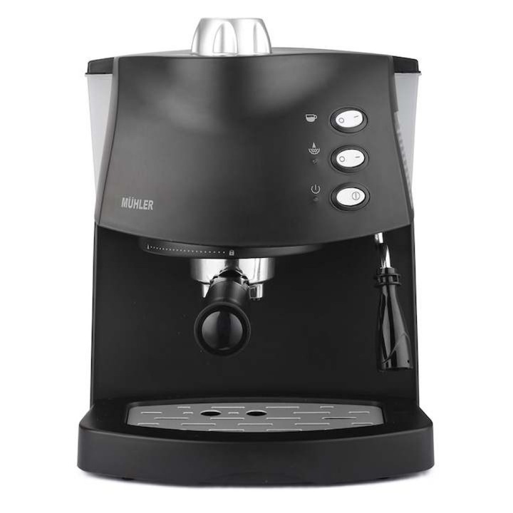 Espressor Muhler MCM-1583, Spumă densă și gust autentic în fiecare ceașcă, 15 bari, Capacitate rezervor 1.8 litri, Protecție împotriva supraîncălzirii, 29 x 20 x 25 centimetri, Negru