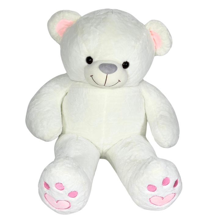 Ursulet de plus, alb, 90 cm