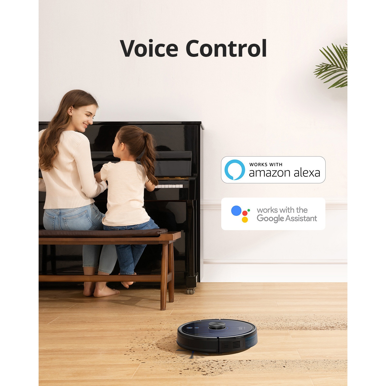 Aspirator Anker Eufy RoboVac L35 WiFi Mop, 3.200Pa, iPath Laser Navigation, Rezervor de apa de 200 ml, Control vocal, Negru