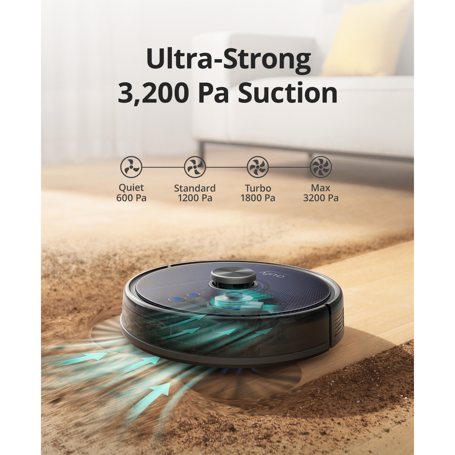 Aspirator Anker Eufy RoboVac L35 WiFi Mop, 3.200Pa, iPath Laser Navigation, Rezervor de apa de 200 ml, Control vocal, Negru