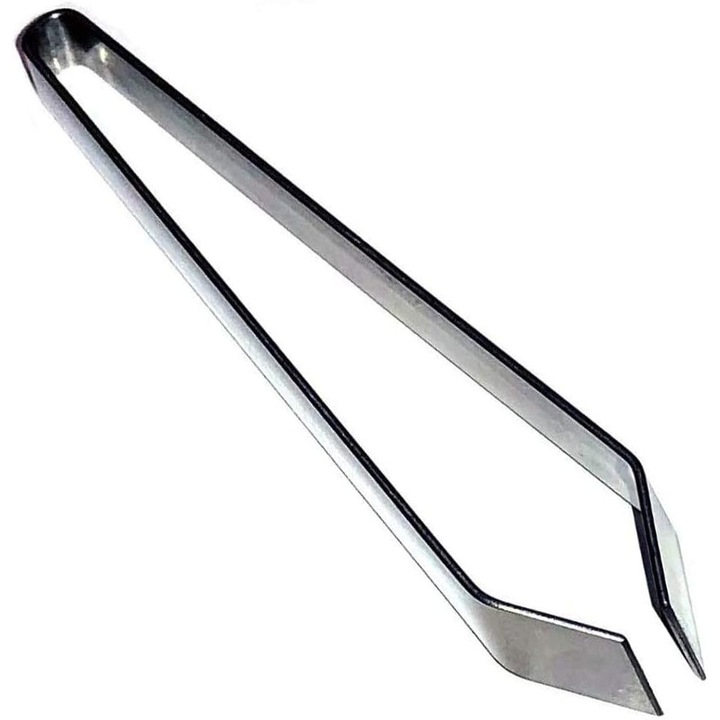 Penseta din otel inoxidabil, Enforose, varf fin, design unghiular, compacta, 20cm