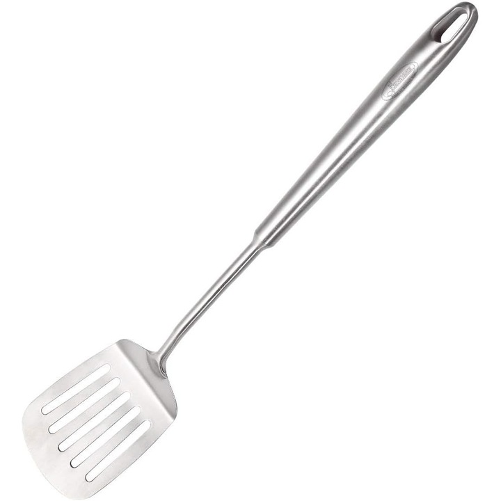 Spatula cu fante Enforose, otel inoxidabil, rezistenta la caldura, maner ergonomic