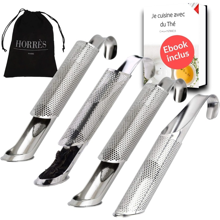 Újrafelhasználható teafőző, Enforose, modern design, extra finom szűrő, 4 darab