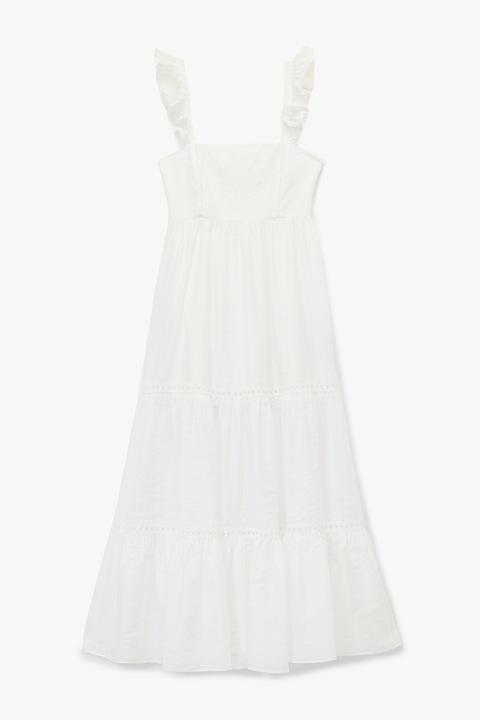 KOTON, Rochie evazata din amestec de lyocell, Alb, M