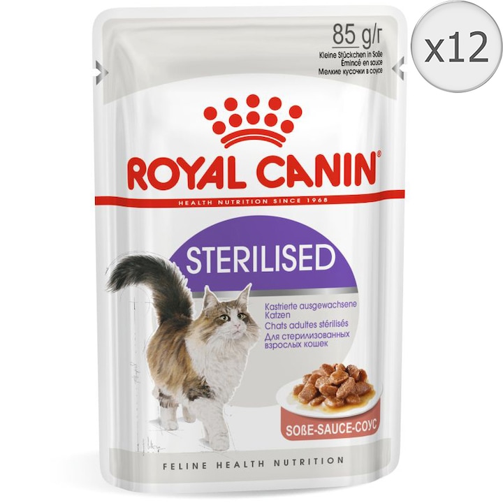 ΠΠΎΠΊΡΠ° Ρ
ΡΠ°Π½Π° Π·Π° ΠΊΠΎΡΠΊΠΈ Royal Canin, Sterilised, Π ΡΠΎΡ, 12 Π±Ρ x 85 Π³Ρ