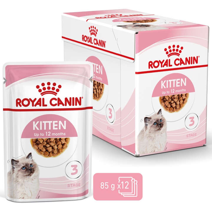 Мокра храна за котки Royal Canin, Kitten Instinctive, В сос, 12 бр x 85 гр