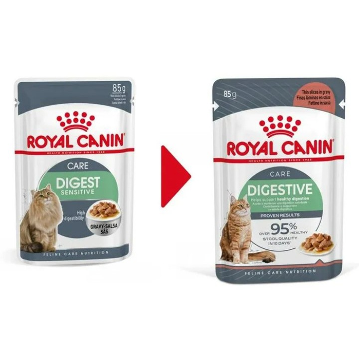 Hrana umeda pentru pisici Royal Canin, Digestive Care, in sos, 12x85g