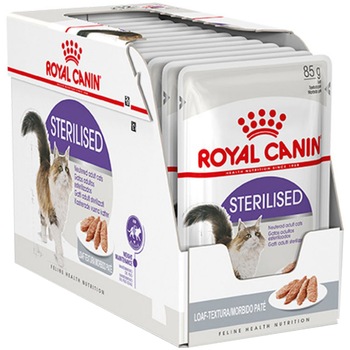 Hrana umeda pentru pisici Royal Canin, Sterilised, Pate, 12x85g Hrana umeda pentru pisici Royal Canin, Sterilised, Pate, 12x85g