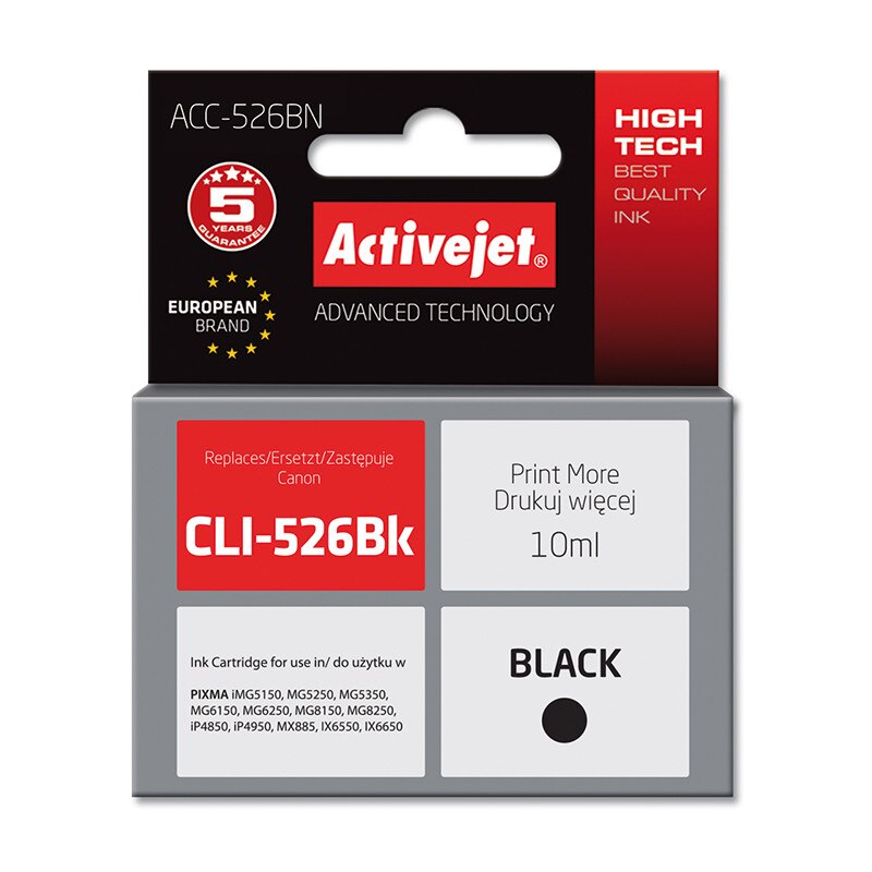 Cartus de cerneala Activejet ACC-526BN compatibil cu laser pentru imprimantele Canon
