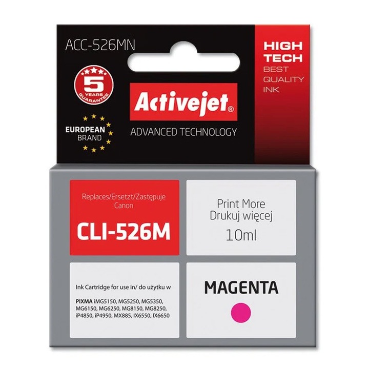 Cartus de cerneala Activejet ACC-526MN compatibil cu imprimantele Canon