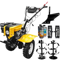 pachet motocultor profesional agropro hs 1000b cu far 7 cp 3 viteze de mers freze de lucru roti metalice si roti cauciuc plug arat  cadou 1l ulei motor 2l ulei transmisie agropro imagen 10_0_
0