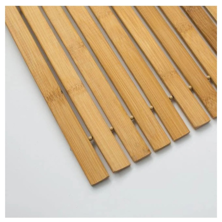 Covorase baie din bambus natural, 70x50cm, suprafata antiderapanta