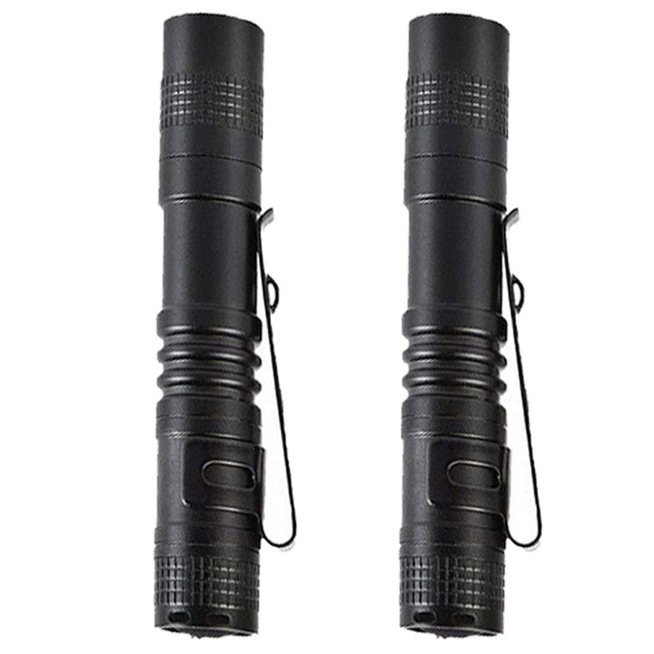 Lanterna cu stilou puternic, lumina multifunctionala pentru exterior cu clema pentru stilou, scurta de 9 cm