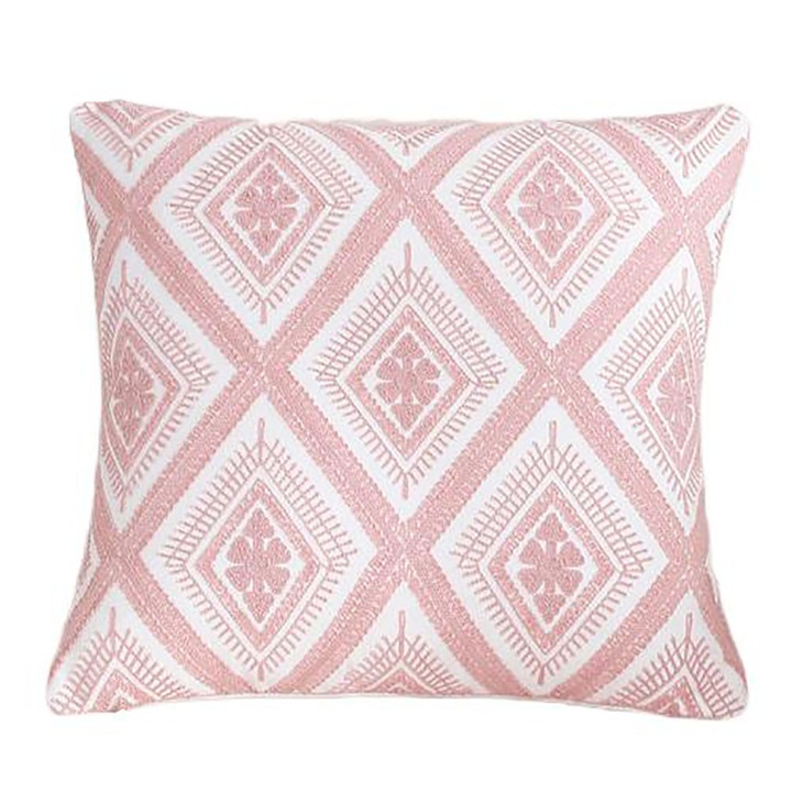 2 db hímzett díszpárna szett, betétekkel és huzatokkal, díszpárnák, díszpárnák párnabetétekkel együtt 18x18 (rózsaszín), Pink5