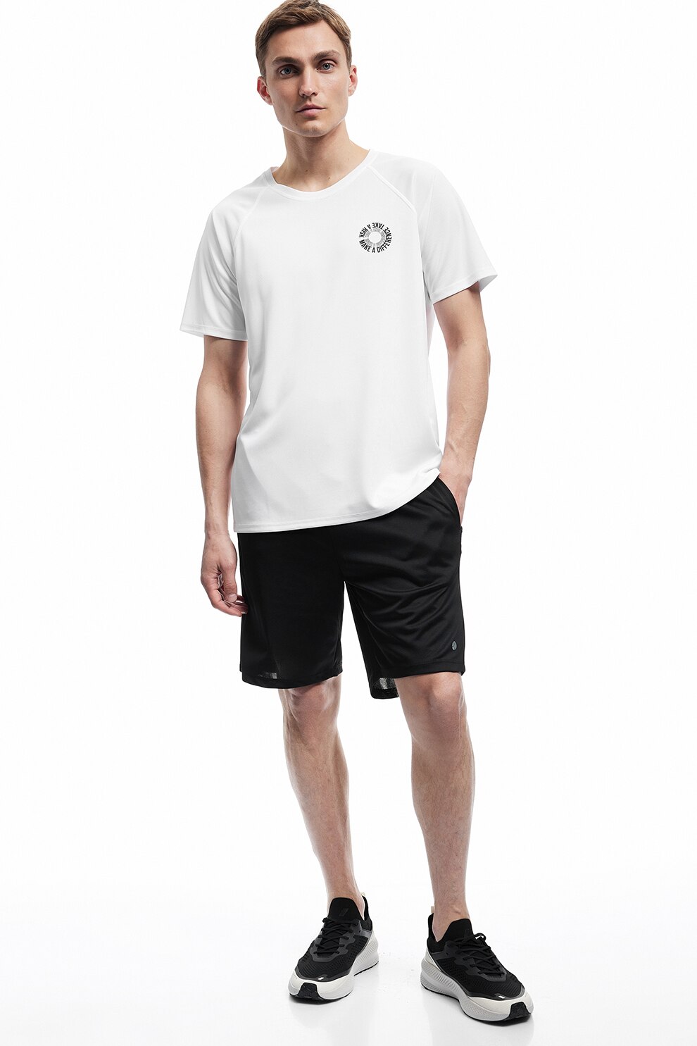 KOTON, Tricou cu decolteu la baza gatului si maneci raglan, Alb, S