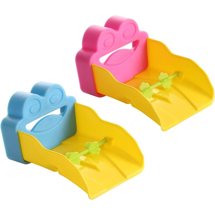 Prelungitor robinet HERUSI, set 2 piese, tematică animală, roz/albastru, 11x8cm