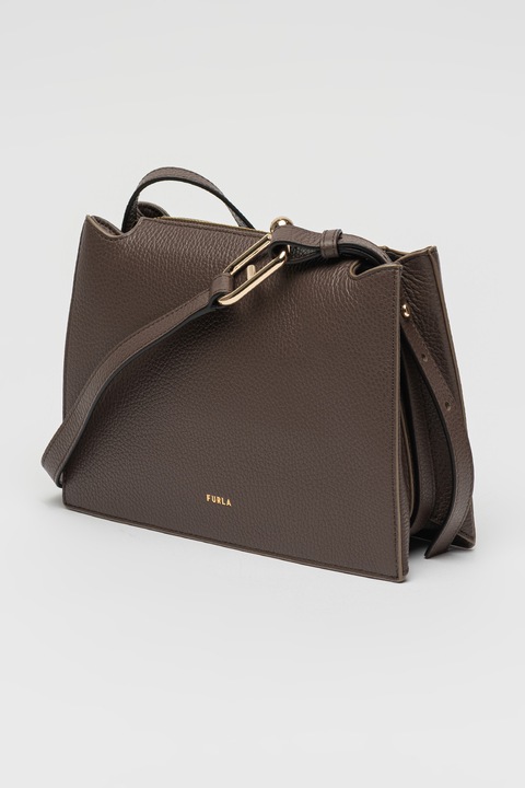 Чанта през рамо Furla Nuvola, Кожа, Тъмнокафяв