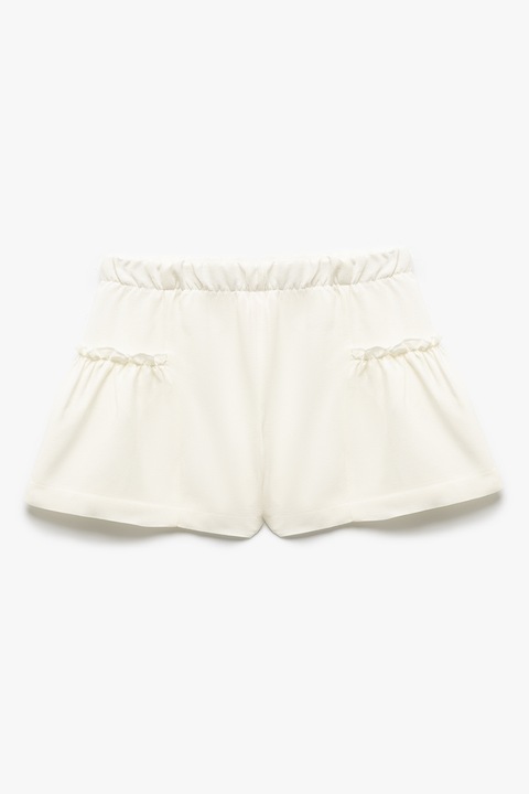 KOTON, Pantaloni scurti cu fronseuri, Alb fildes