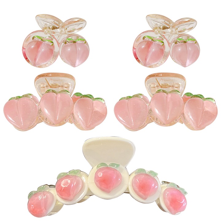 2 db Mézbarack hajcsat Vékony hajcsat Cápa hajcsat Nagy hajcsat Hátsó kanál