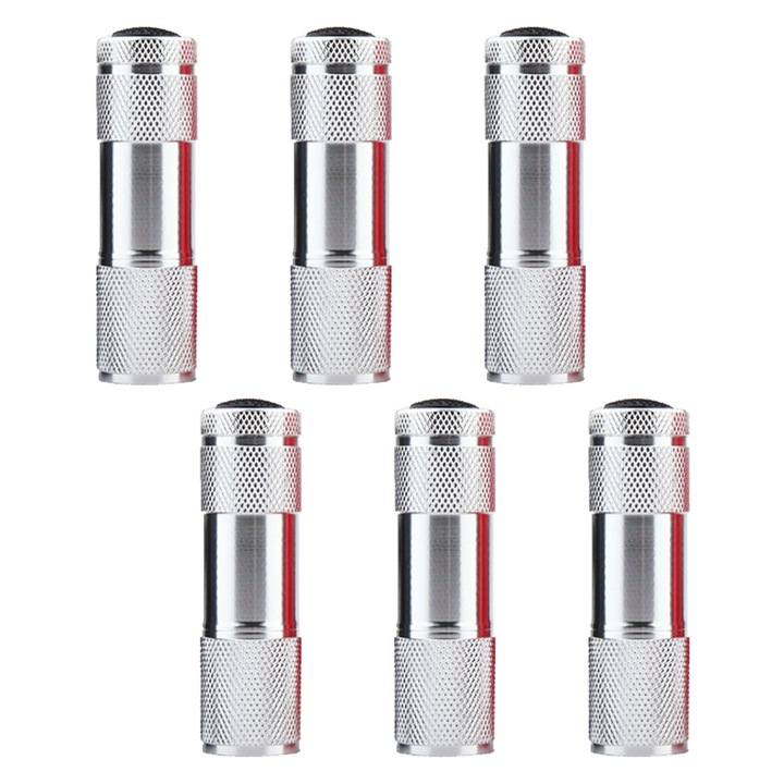 Lámpa 6 lila LED-del, UV pénzdetektor, ezüst