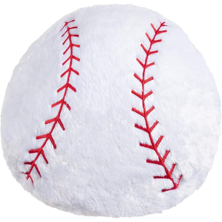Perna de baseball, perna mare de aruncat cu model baseball, perna moale de plus cu model baseball, perna rotunda mare in forma de baseball, perna gigantica, jucarie sportiva, cadou pentru copii, baieti si fete, decorare camera copii