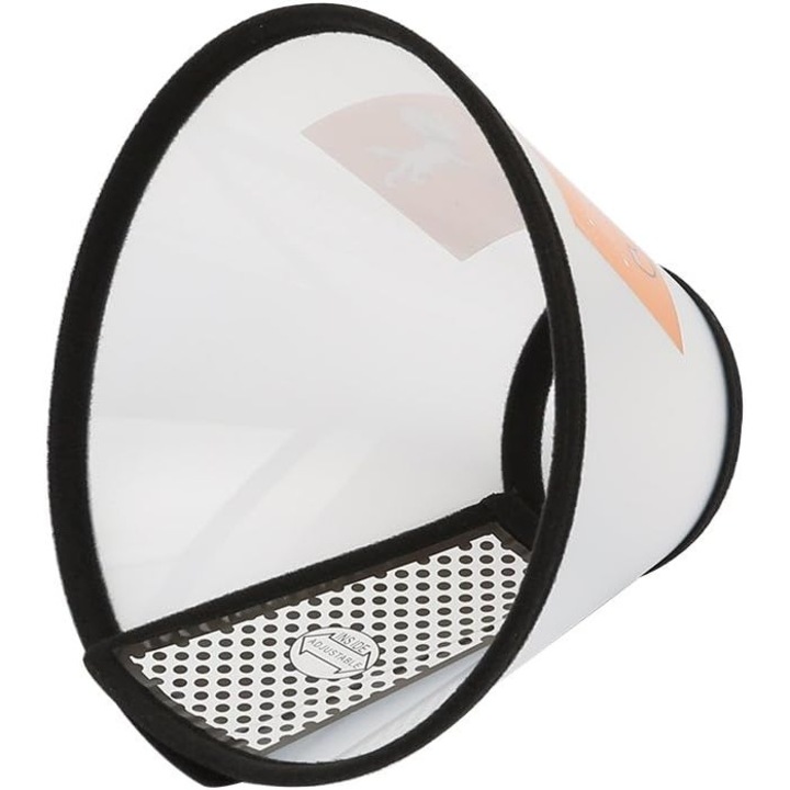 Guler protectie pentru animale, 20.5x11cm, PVC usor, flanel moale, ajustabil, pentru pisici si caini mici