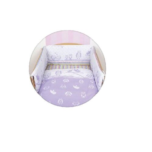 Lenjerie pat CEBA BABY OWLS violet 3 elemente