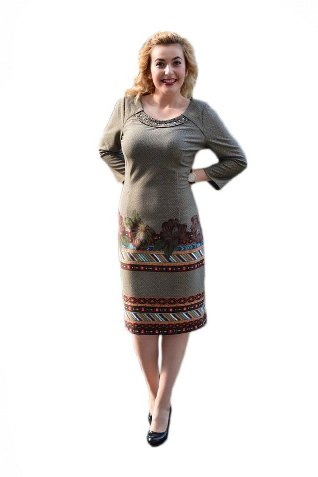 Rochie eleganta cu design de colier,D&J Exclusive, Maro