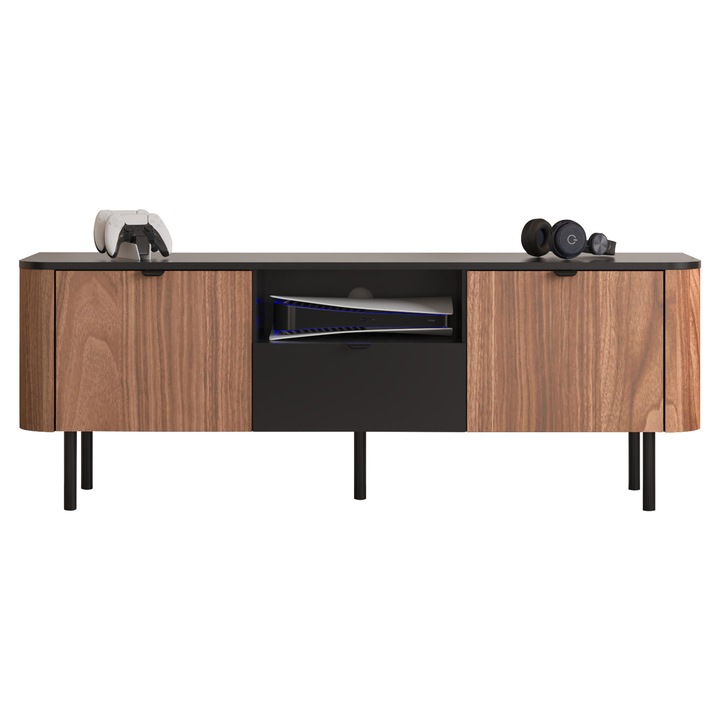 Comoda TV 150 Olamapo 02, MIRJAN 24, nuc / negru, 39x151x55 cm