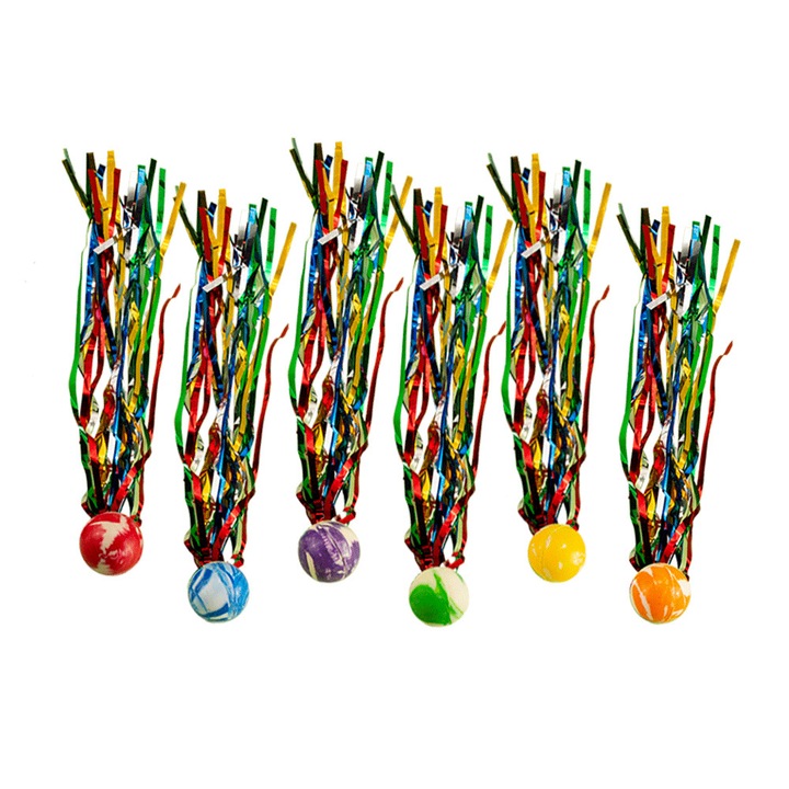 20 db-os Felfújható labda készlet gyerekeknek, szalagokkal, gumi anyagból, 25 mm, többszínű