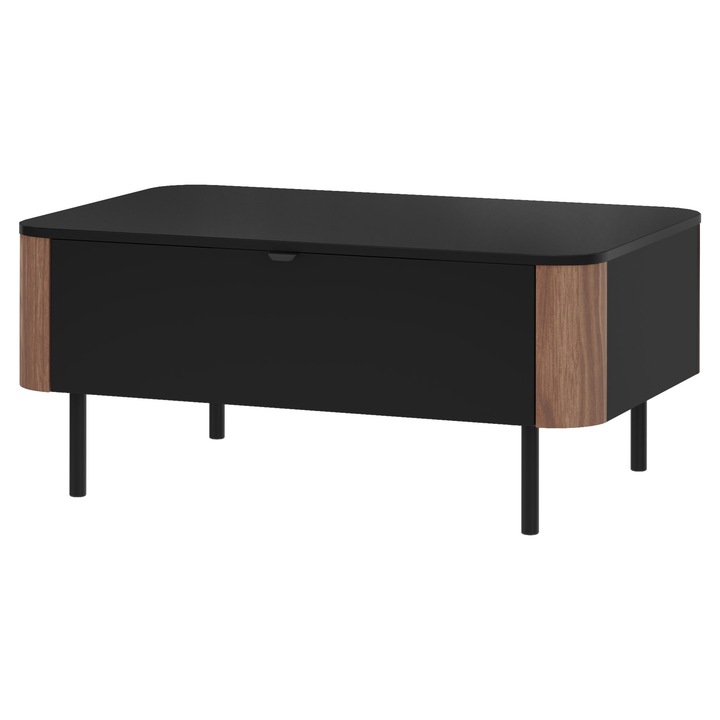 Masuta pentru cafea Olamapo 05, MIRJAN 24, negru + nuc, 68x104x46 cm