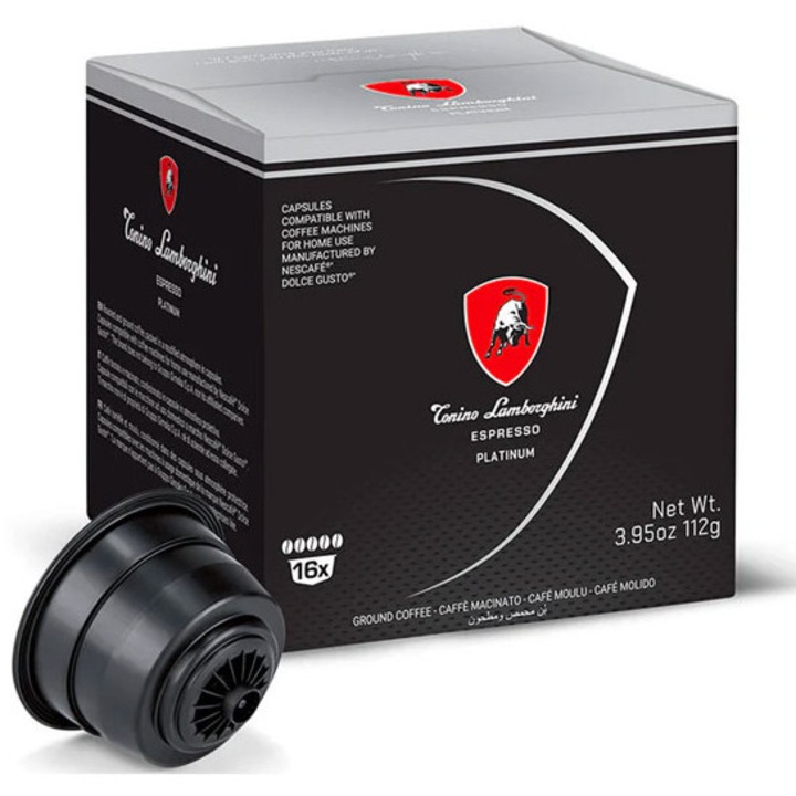 Cafea capsule, Tonino Lamborghini Espresso Platinum, compatibile Dolce Gusto, 16 buc x 7 g