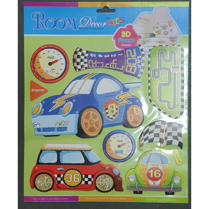 Stickere decorative Nowa 3D autovehicule 30x30cm