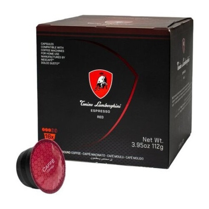 Kávékapszulák, Tonino Lamborghini Espresso Red, Dolce Gusto kompatibilis, 16 db x 7 g