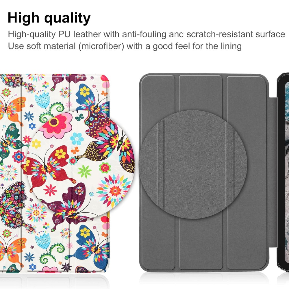 Husa tableta din piele pentru Apple iPad Pro 13 (2024), Protectie Completa, Functie de Stand, Alb/Multicolor