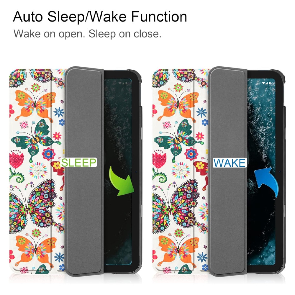 Husa tableta din piele pentru Apple iPad Pro 13 (2024), Protectie Completa, Functie de Stand, Alb/Multicolor