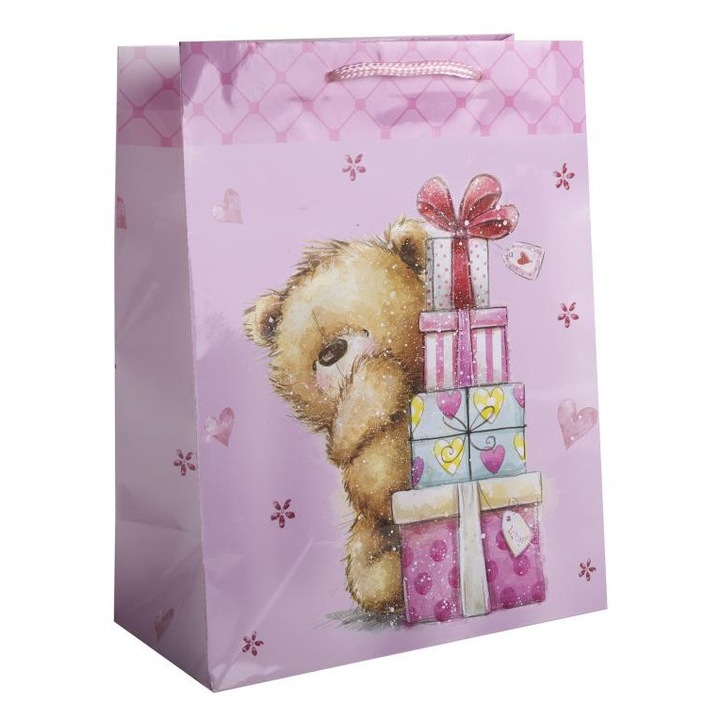 MTS 4421504 Papírtasak maci ajándékkal 1823 cm