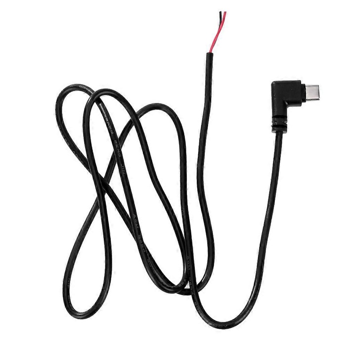 Cablu de alimentare Tip-C, tata la 2 pini, 25cm, unghiular, 5V 3A