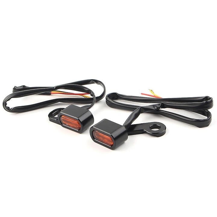 Set 2 bucati semnalizatoare LED mini pentru motocicleta Harley Touring 2009-2017 Softail 2015-2021