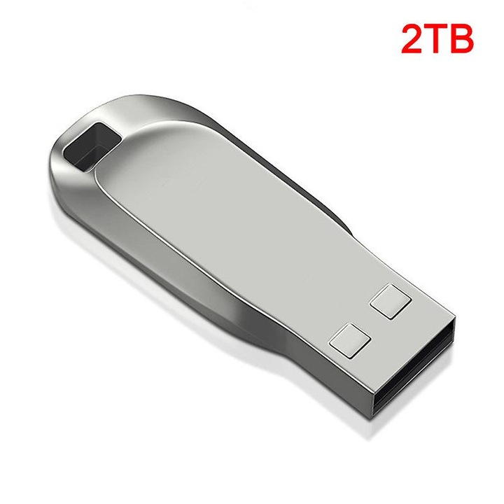 Memorie USB 2TB, USB 3.0, plug-and-play, argintiu