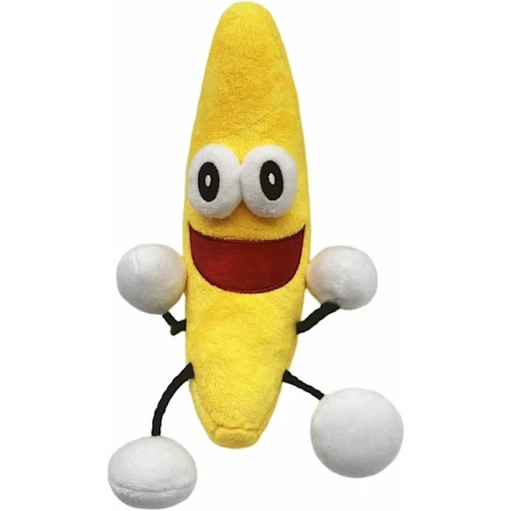 Papusa de plus banana, 25cm, design inspirat din jocuri, bumbac, galben