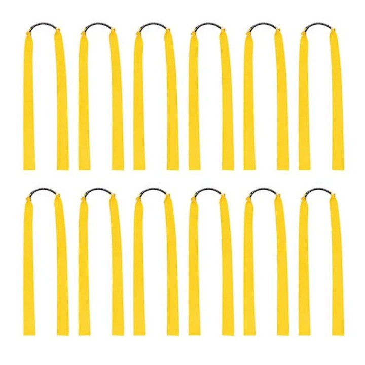 Set 12 benzi elastice pentru prastie, cauciuc galben, 47x2cm